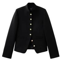 Mango Jacket with jewel button strip collar