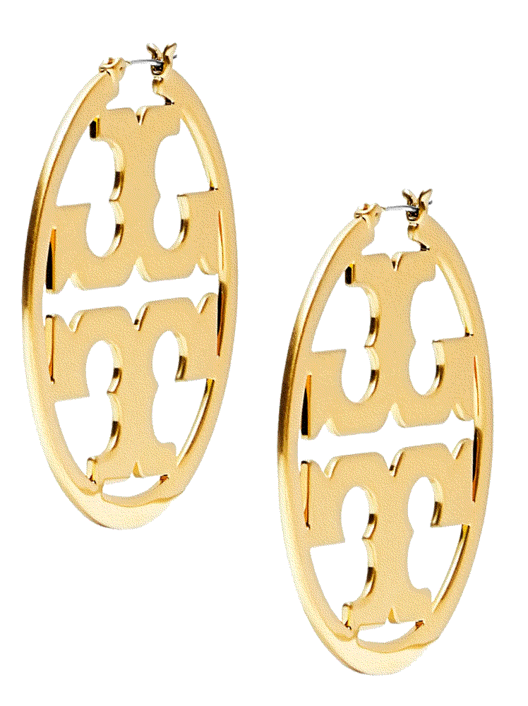 Miller Logo Hoop Earrings Tory Burch
