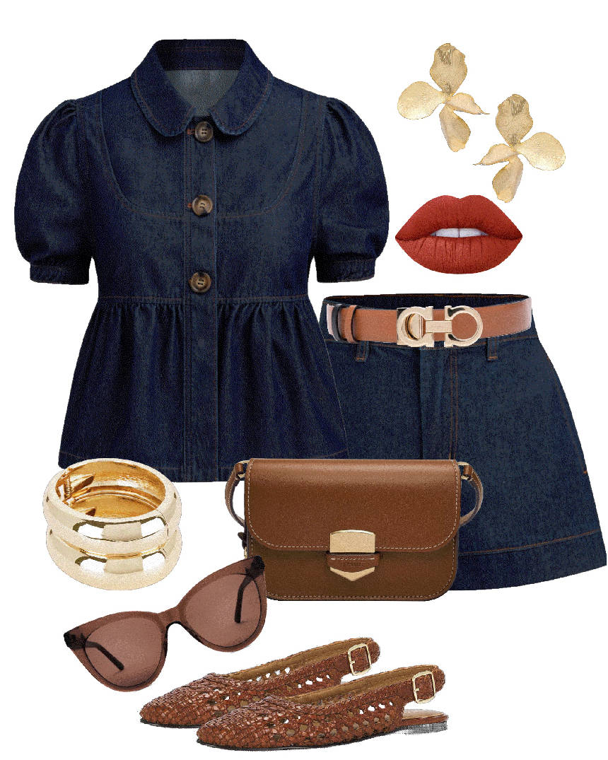 denim on denim with shorts