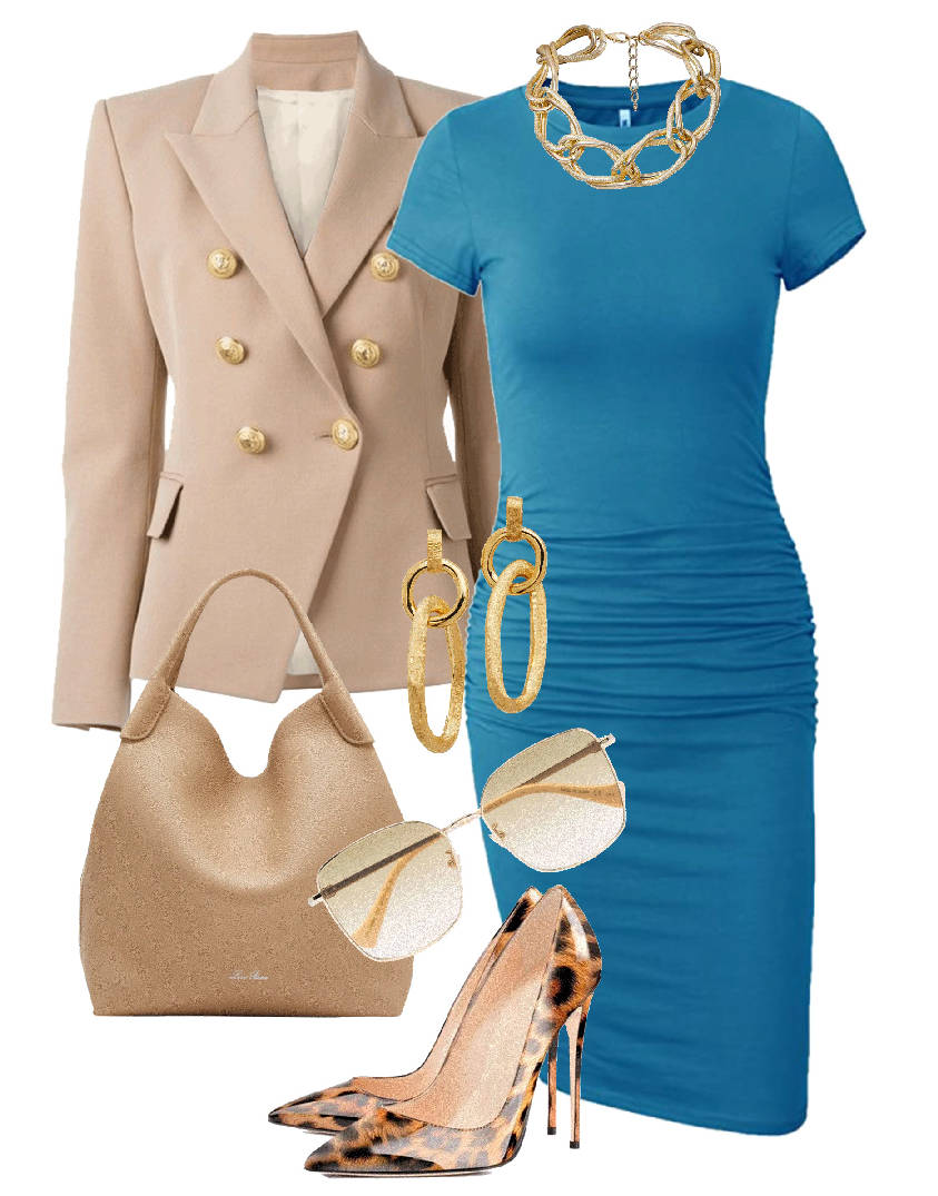 casual dress style with blazer