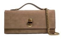 Favorite Daughter The suede heirloom clutch taupe