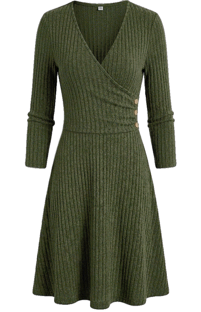 Long Sleeve V Neck Fall Short Sweater Dress Anrabess