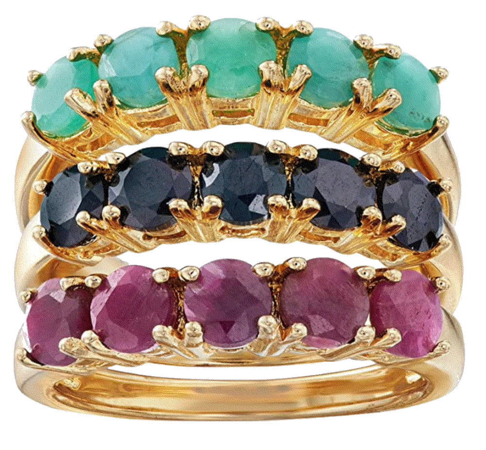 Multi-Gemstone Jewelry Set: 3 Rings in 18kt Gold Ross-Simons