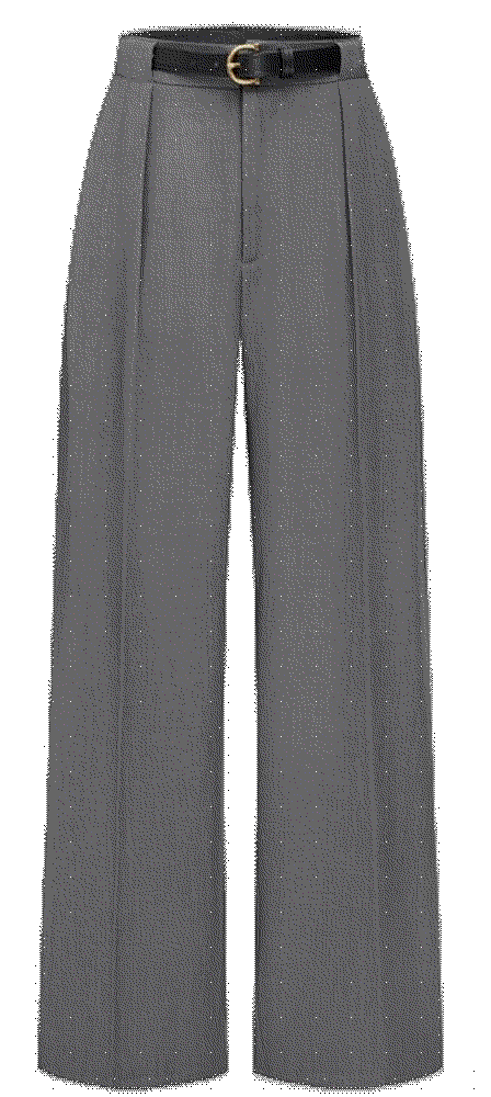 Mid Waist Solid Pocket Straight Leg Trousers with Belt Cider