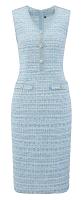 Hobemty Store Tweed Dress Sleeveless V Neck Elegant Work Bodycon 