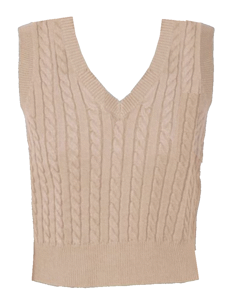 Preppy Style Sleeveless Pullover Crop Sweater Vest HOCOSIT