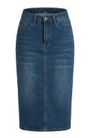 Allegra K Denim Pencil High Waist  Skirt
