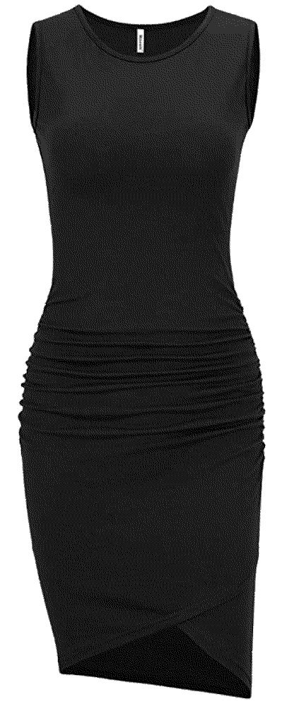 Casual Sleeveless Tank Ruched Bodycon T Shirt Dress Missufe