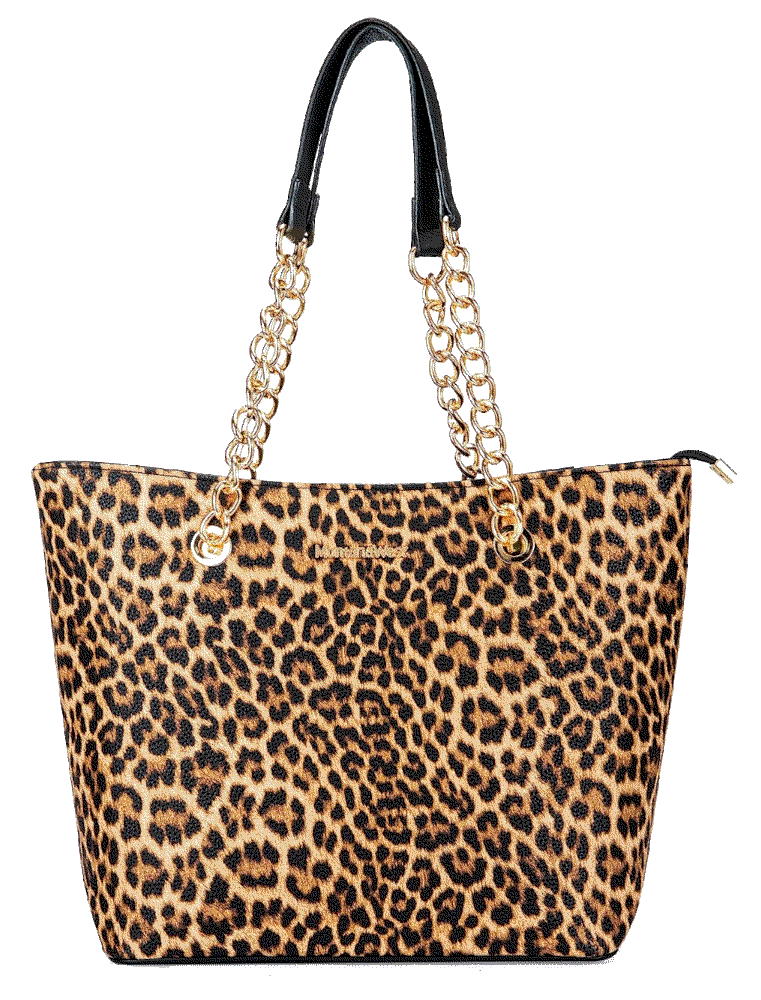 Chain Shoulder Vegan Leather Tote Bag Top Handle Handbag Montana West 