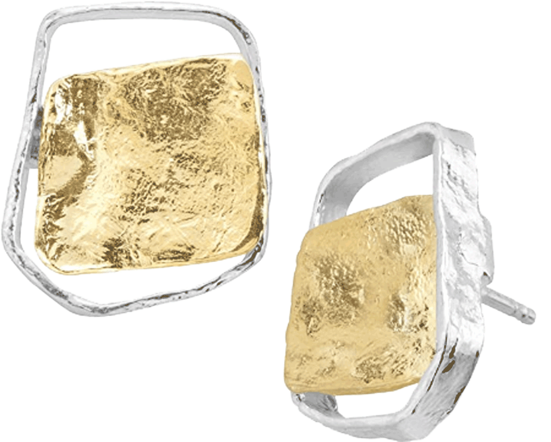 ' Stud Earrings in Sterling Silver & 14K Gold Plate Silpada