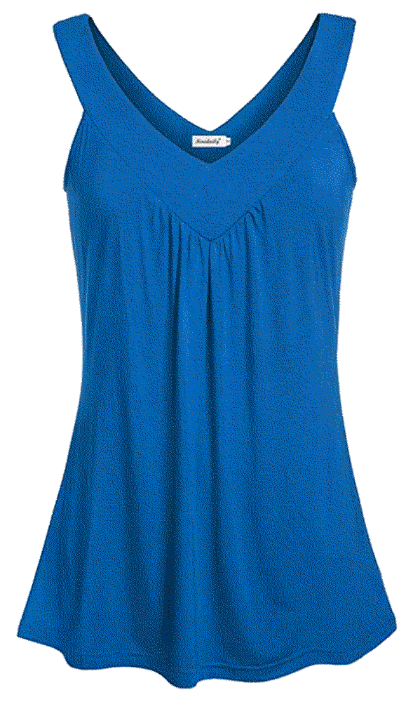 Comfy Sleeveless Tunic Top Pleated V Neck  Ninedaily