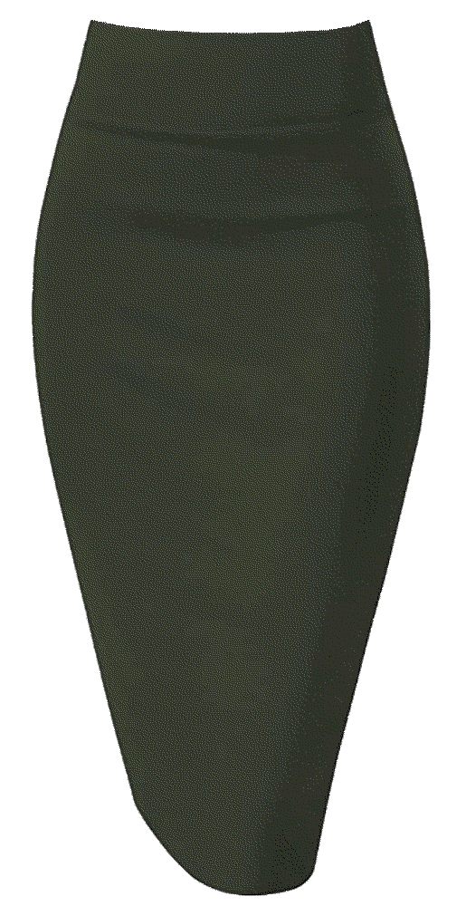 Premium Nylon Ponte Stretch Office Pencil Skirt HyBrid 