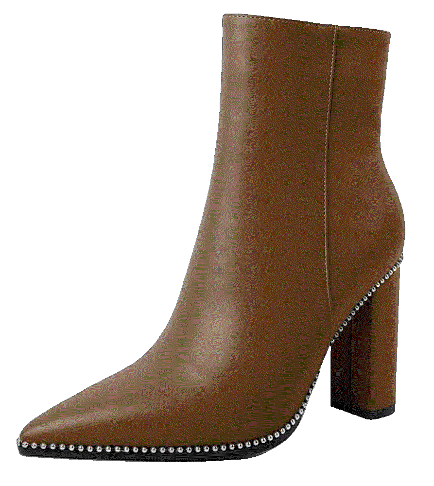 Pointed Toe Beaded Chunky Ankle Boots Eldof