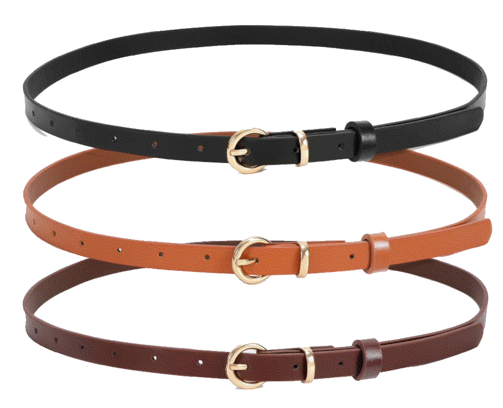 Skinny leather buckle belt WHIPPY
