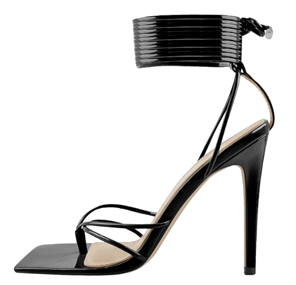 square toe lace up stilettos high heel sandals ankle strap wrap Richealnini
