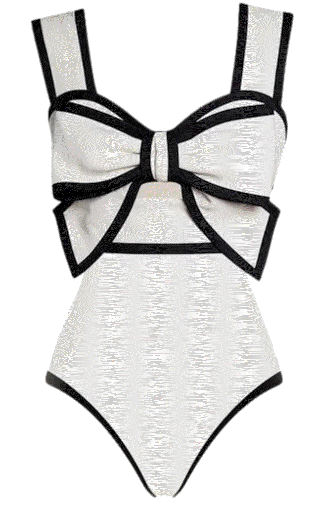 Flaxmaker black swimsuit bow tie bathing Flaxmaker