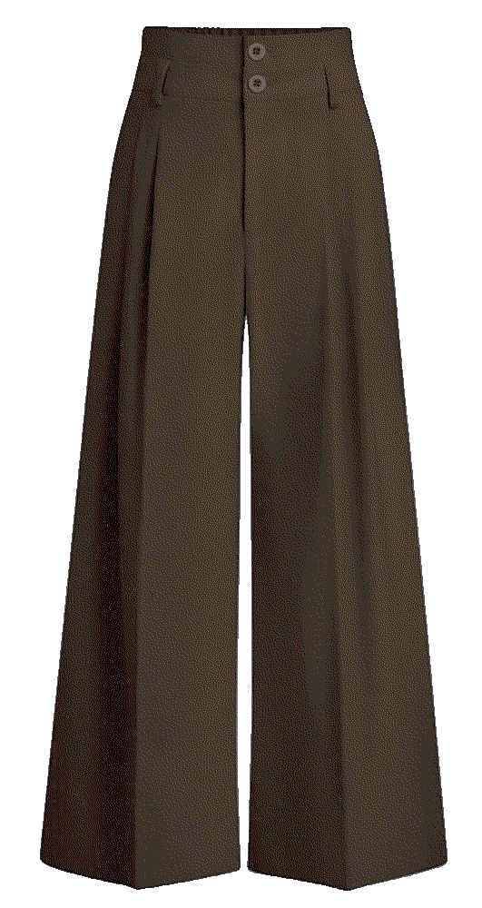 Spring Wide Leg Palazzo Pants Trendy Loose Button High Waist PRETTYGARDEN