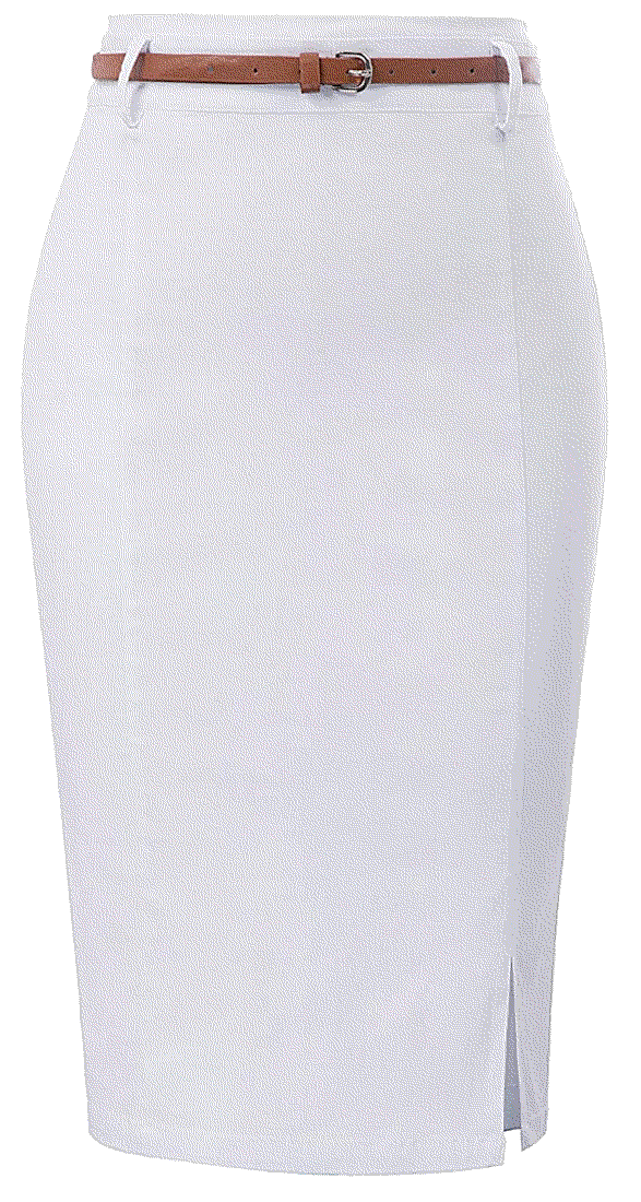 Pencil Skirt with Belt Solid Color Hip-Wrapped Kate Kasin