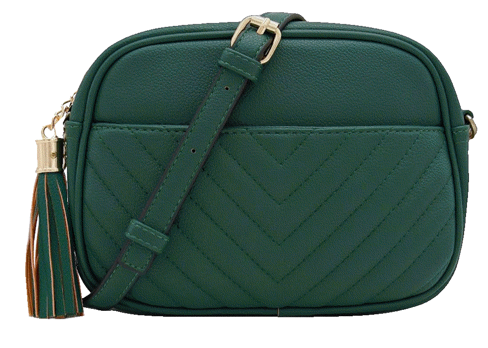 Chevron quilted crossbody camera tassel FashionPuzzle