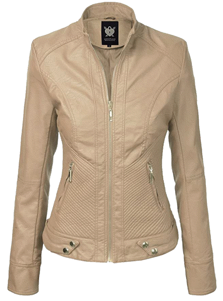 Women's Faux Leather Biker Jacket  Lock & Love