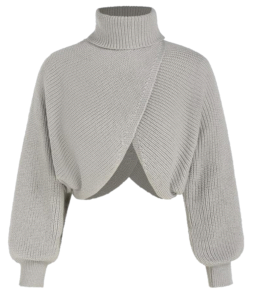 Turtleneck Long Sleeve Chunky crop Sweaters  Cider