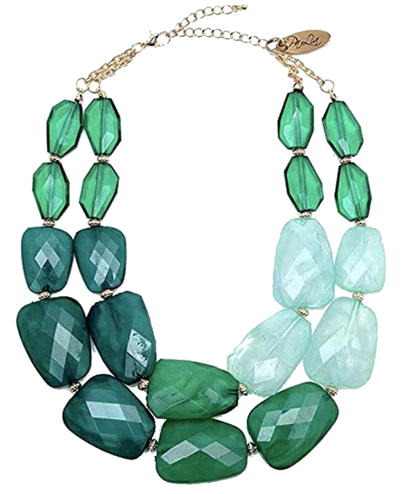 Multi Greens Emerald Jade Statement Necklace Secret for Longevity