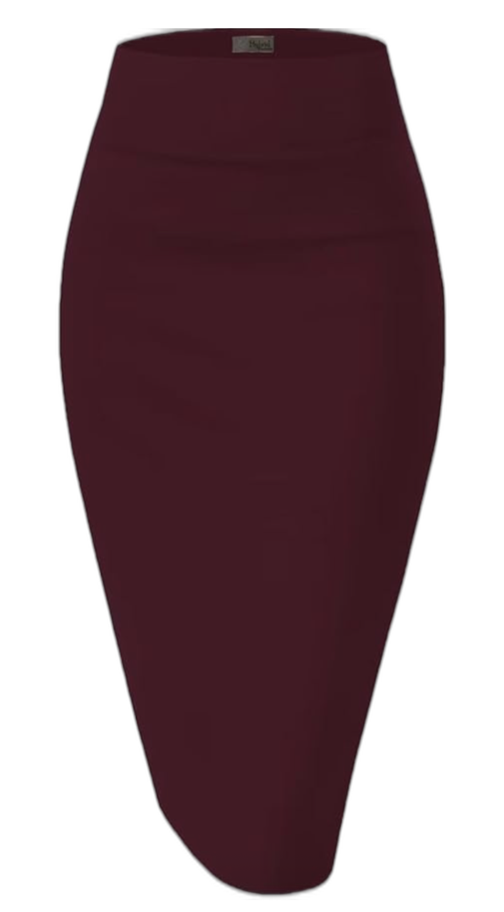 Stretch High Waist Pencil Suit Skirt Below Knee Hybrid 