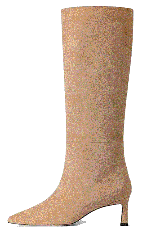Knee High Boots Wide Calf Kitten Heel Tall Boots Attiposh