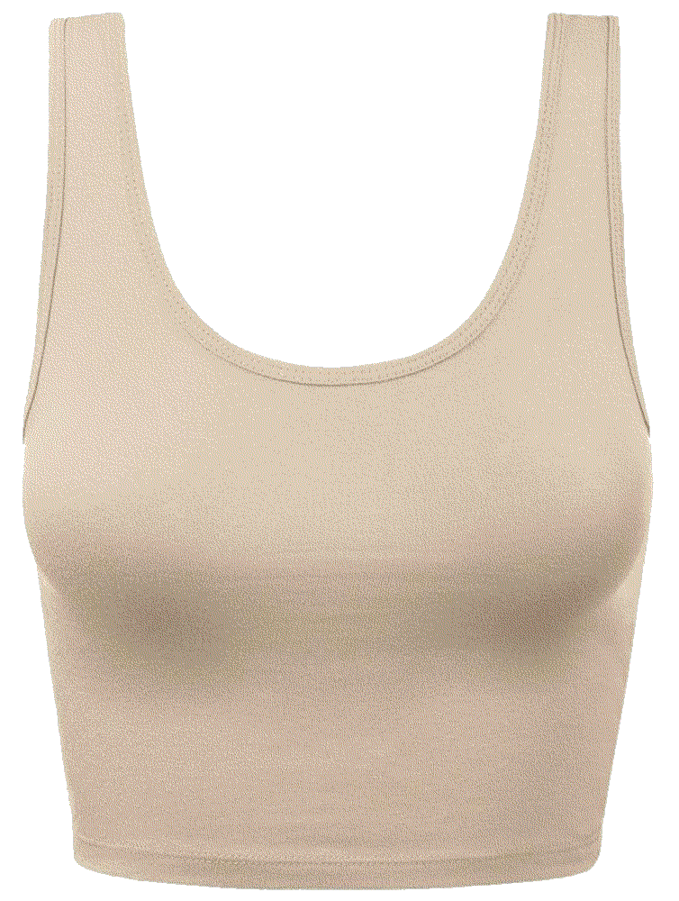 Sleeveless Racerback Crop Tank Top Cami Scoopneck HATOPANTS 