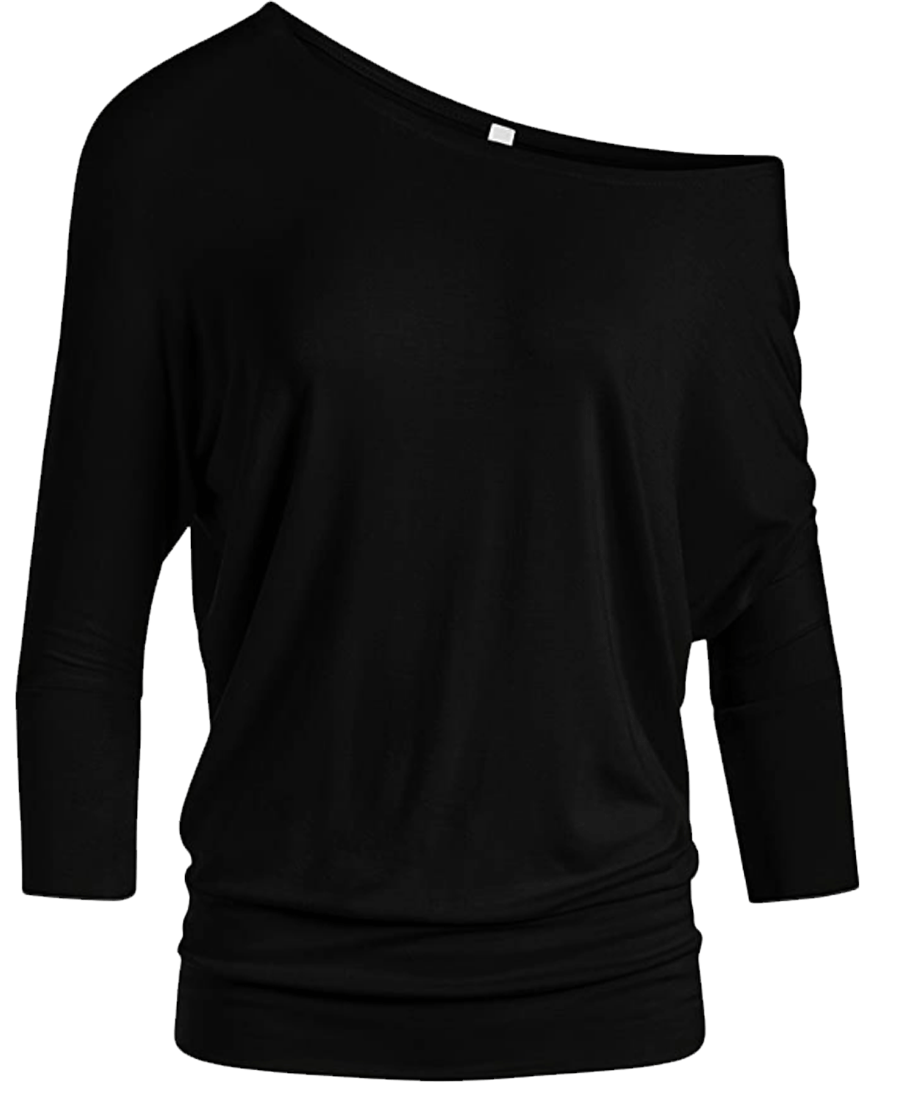 Off The Shoulder Tops Banded Waistband Shirts SImlu