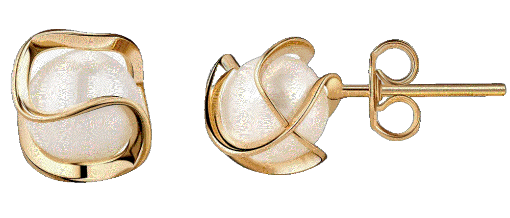 Barzel plated caged pearl earrings Barzel