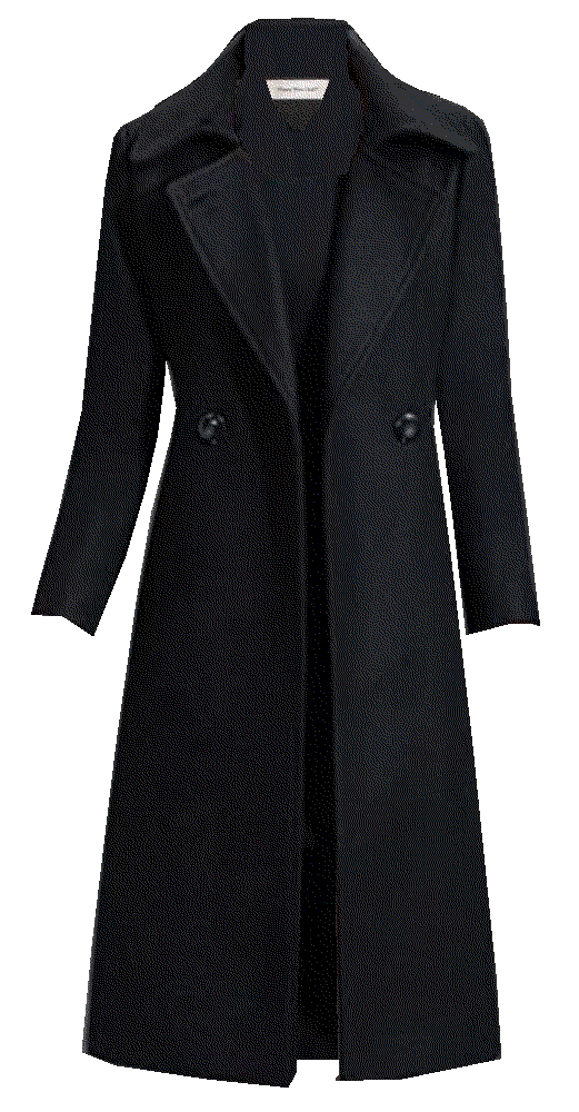 Double-Breasted Wool Blend Mid-Long Pea Coat Duberess
