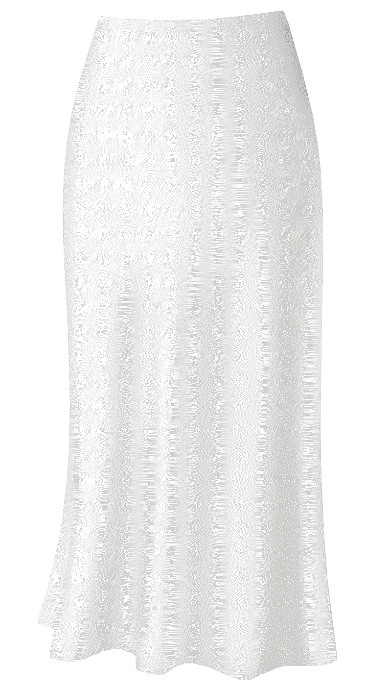 Midi Length High Waist Silk Satin Elasticized skirt Keasmto