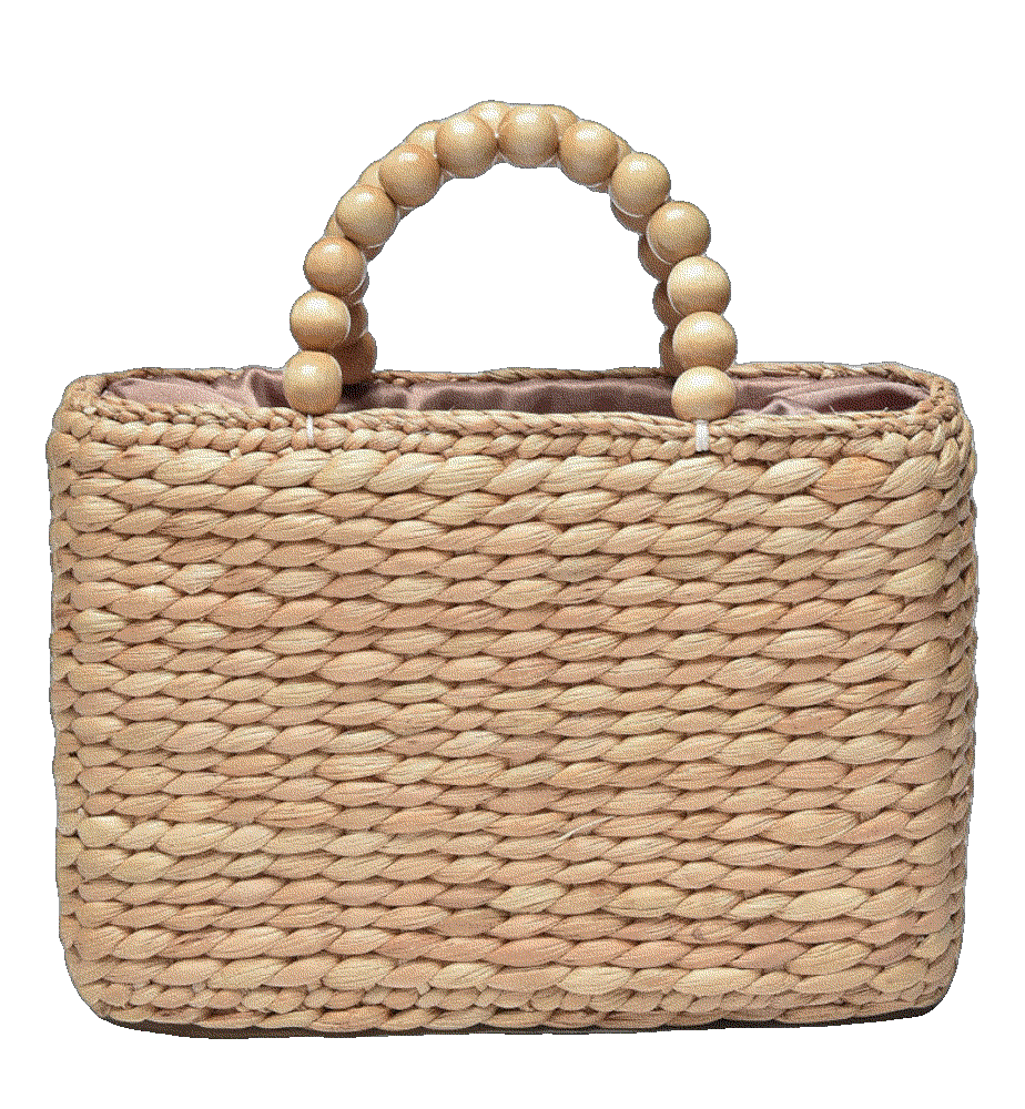 Handmade Artisan Purse with Wooden Beaded Handles Ann & Bryan