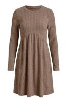 OFEEFAN  Crew Neck Empire Waist Tunic Long Sleeve Dress