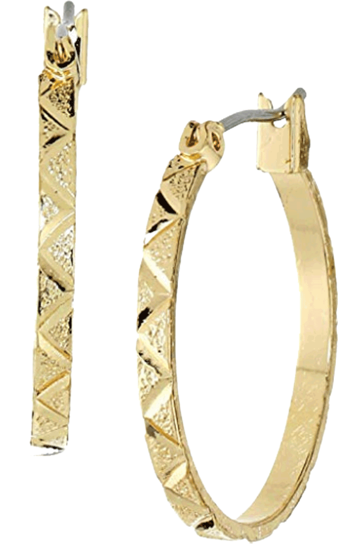 Anne Klein Gold Tone Leaf Hoop Earrings Anne Klein