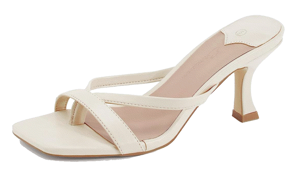 Square Open Toe Heels Sandals Slides Thong Ermonn
