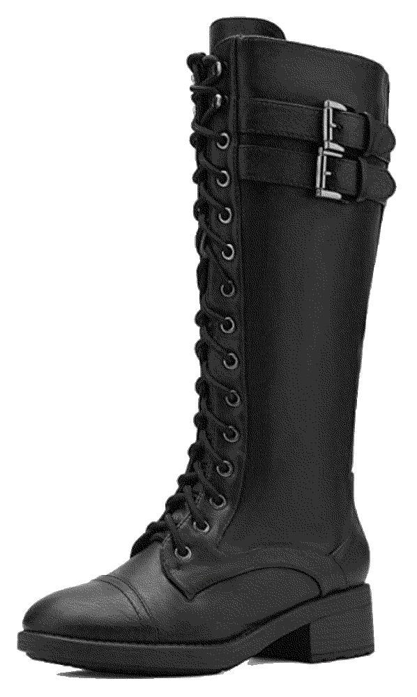 Pu Knee High Riding Combat Boots Dream Pairs