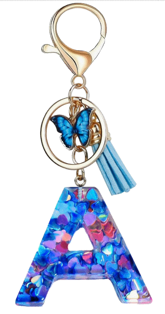 Alphabet Keychains Cute Butterfly Fmeida