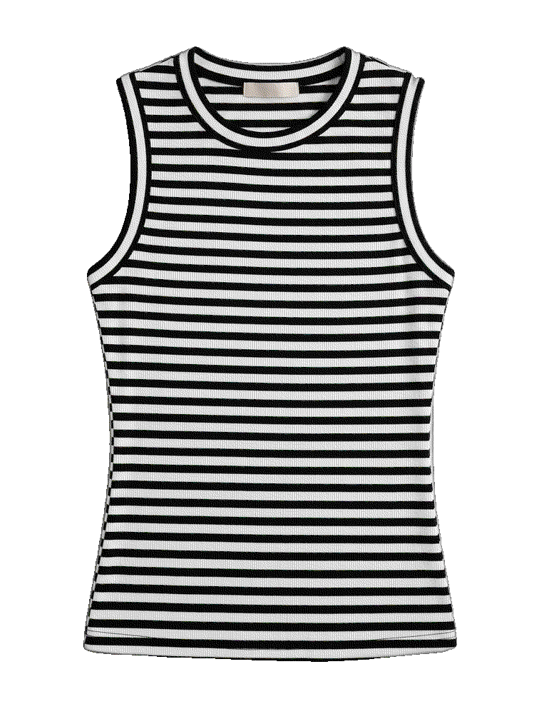 Sleeveless Crewneck Ribbed Tank Top Zeagoo