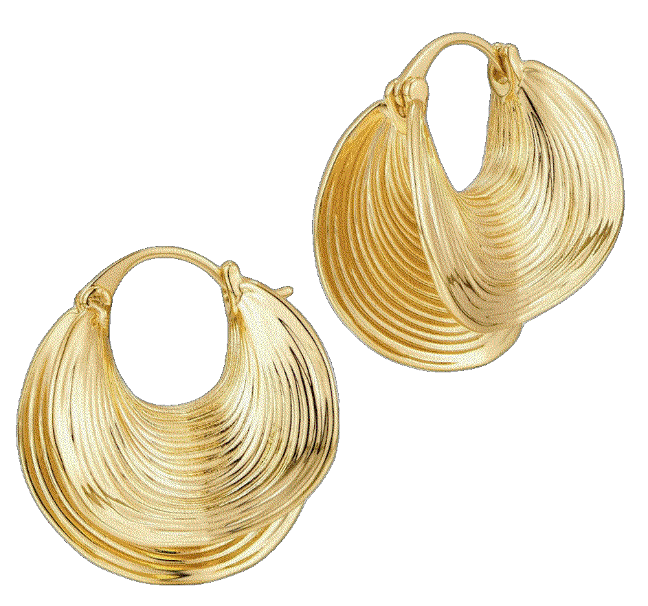 Chunky Gold Plated Earring Statement YUJIE