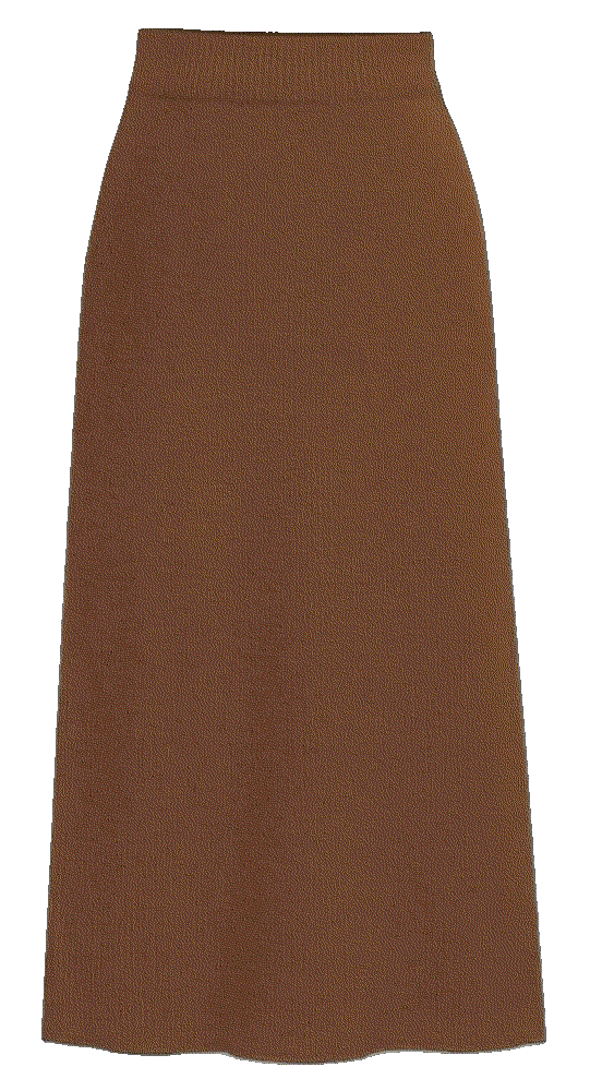 High Waist Side Slit Wool Blend skirt Ebossy