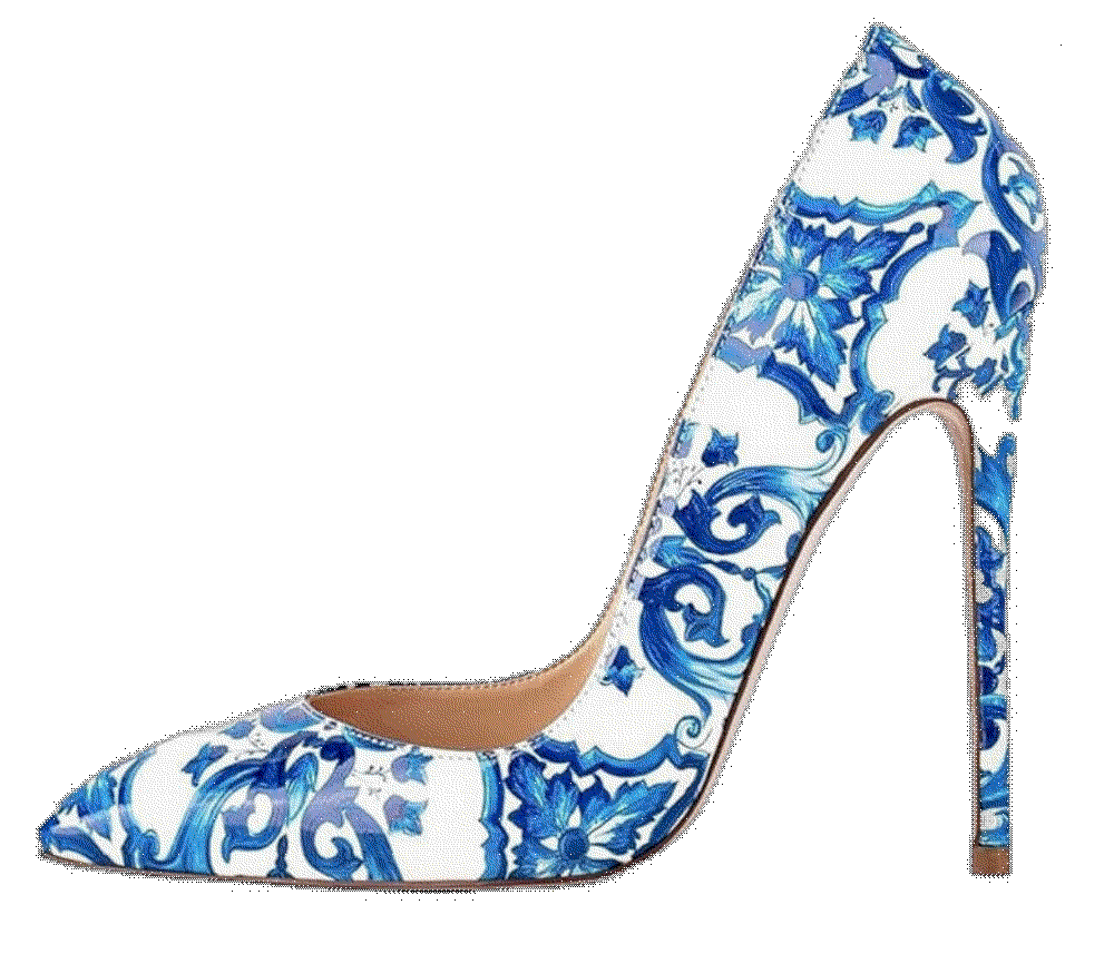 China Doll Shoes Oriental Print Pointed Toe Stiletto pumps Pomoxikn