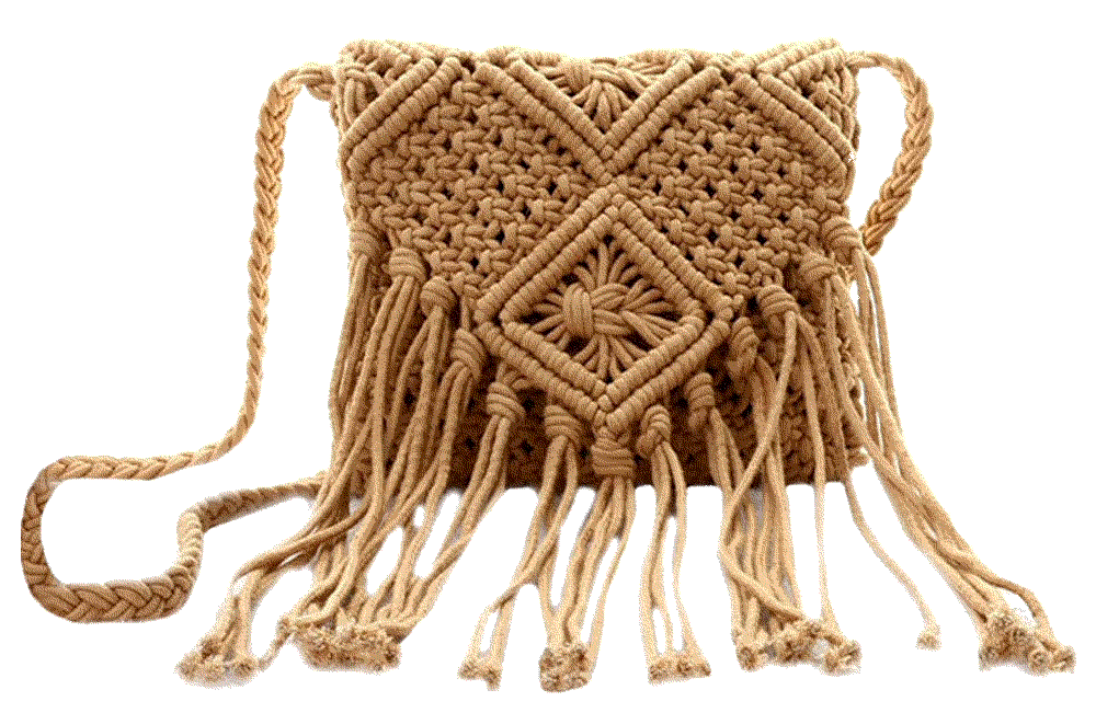Cotton Crochet Tassel Shoulder Purse Bohemian Bag Van Caro