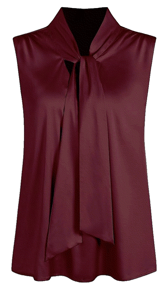 Silk Satin Tank Top Mock Neck Bow Tie Knot Zaful