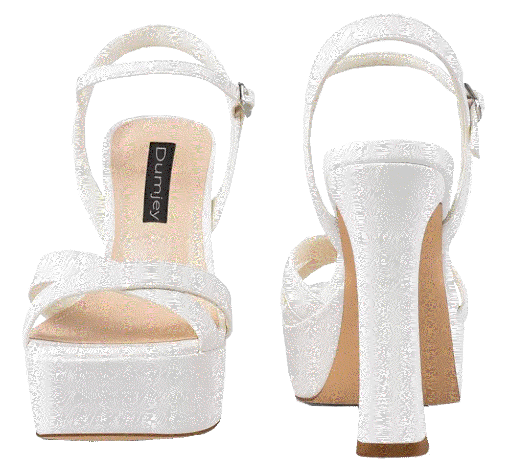 High Heel Chunky Platform Sandals with Ankle Strap  Dumjey