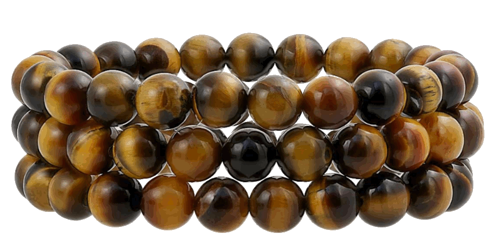 Stackable Set of 3 Gemstone Round Bead bracelet Bling Jewelry 