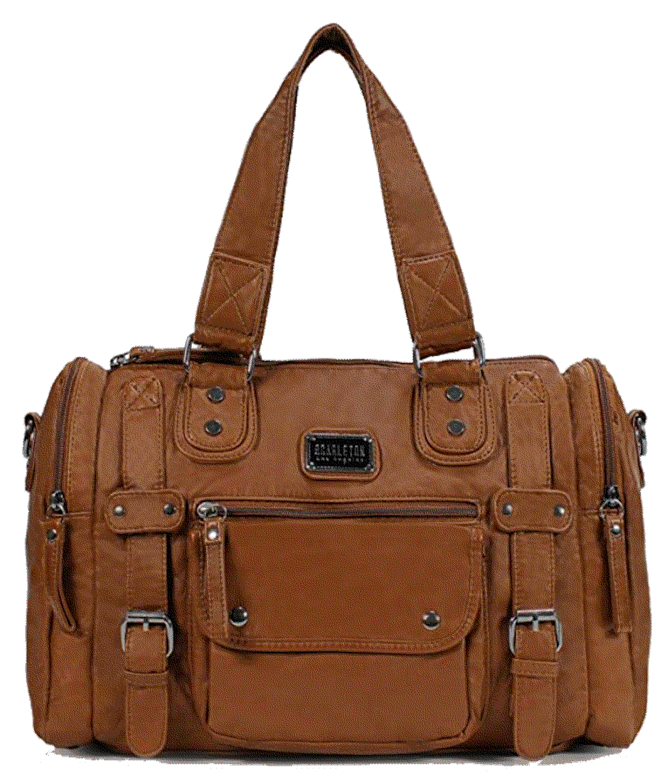 Satchel Soft Washed Vegan Leather Handbag Scarleton