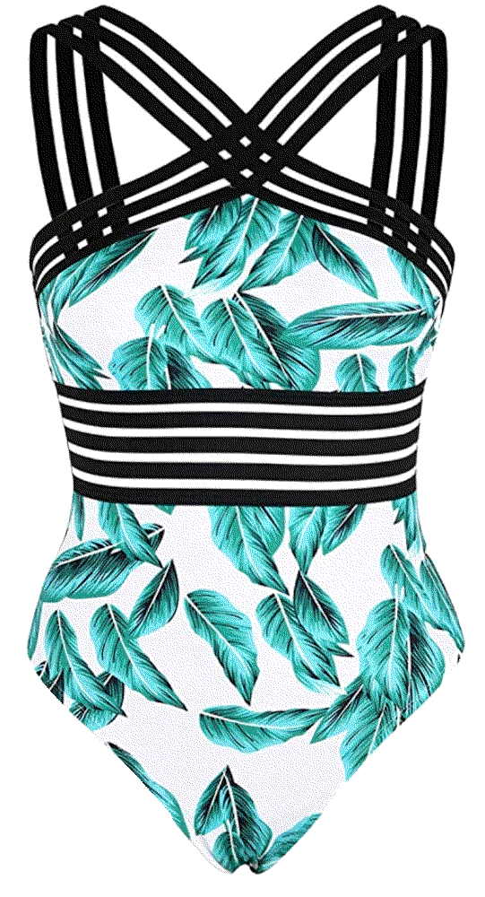 One Piece Swimwear Front Crossover Hilor