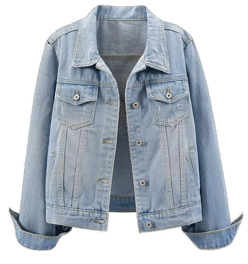 Casual Jean Distressed Ripped Denim Jacket Ladyful